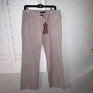NWT Womens Beige Straight-Leg Pants copcopine european size 42 us 10/12